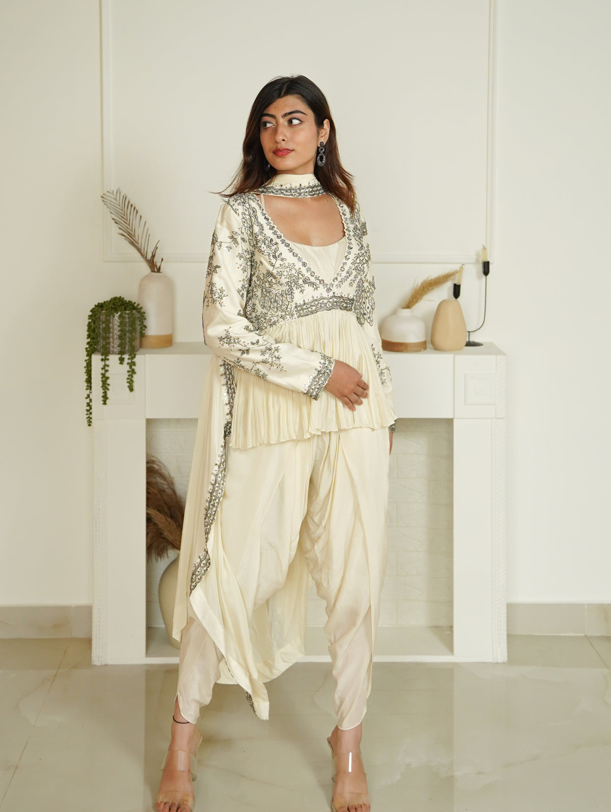 Dhoti salwar set with shrug